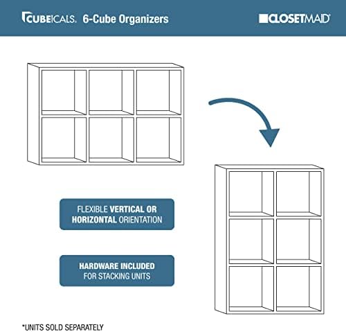 ClosetMaid Cubeicals 6 Cube Storage Shelf Organizer Bookshelf, Stackable, Vertical or Horizontal, Easy Assembly, Wood, Chocolate Finish - Image 5