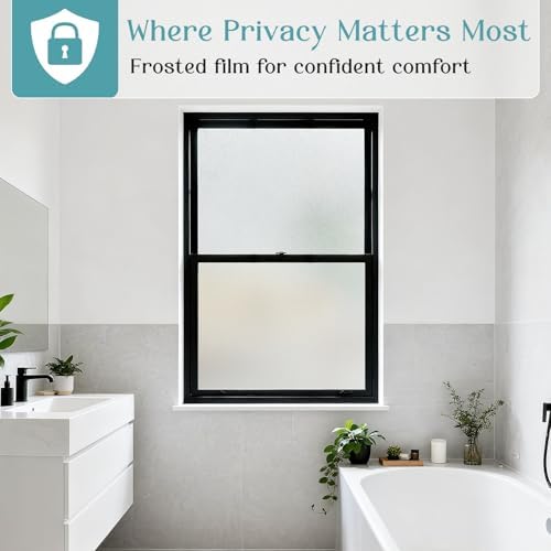 Haton Frosted Window Privacy Film with Tools, Static Cling for Glass, Pure - Image 3