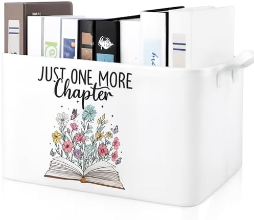 Marsui 1 Pcs Book Storage Basket Just One More Chapter Bin, Fresh Color by Marsui