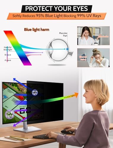 [2 Pack] 27 Inch 16:9 Magnetic Privacy Screen Filter for Frameless Monitor - Image 4