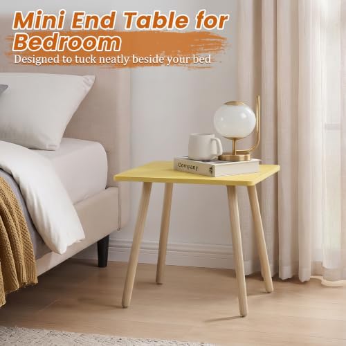 FORAOFUR Side Table, Small End Table Accent Living Room Bedroom Balcony Office, Modern Bedside Home Decor, Easy Assembly, (Yellow, 15.75D x 11.8W 16.54H in) - Image 5