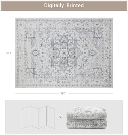 Washable Rugs 5x7 Area Rugs for Living Room,Bedroom,Dining Room,Playroom - Image 2