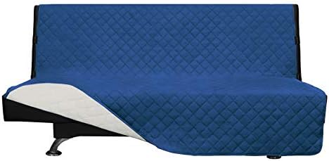 Easy-Going Reversible Couch Cover, Large Futon Sofa, Blue/Ivory by Easy-Going
