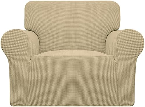 Easy-Going Stretch Chair Slipcover with Arm Washable Beige by Easy-Going
