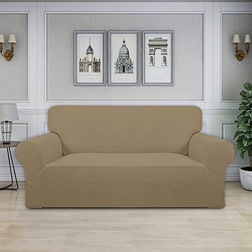 Easy-Going Stretch Oversized Loveseat Couch Covers Washable Tan - Image 2