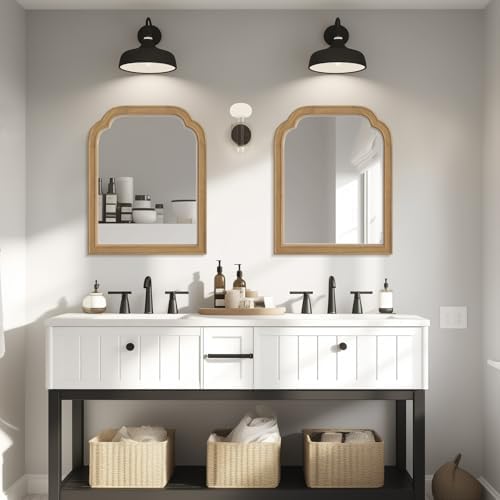 WallBeyond Wood Frame Wall Mirror Decor for Entryway, Living Room or Bedroom Home Decor - Light Woodgrain 16" x 20" Natural Color - Image 2