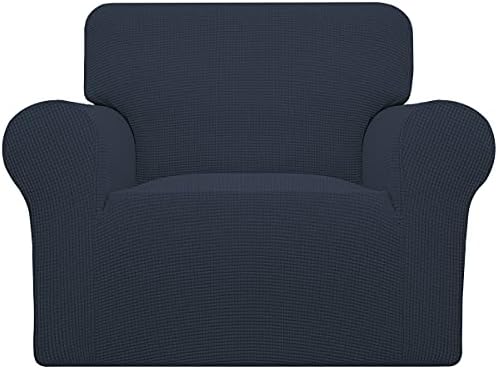 Easy-Going Stretch Oversized Chair Slipcover with Arm Washable Dark Blue by Easy-Going