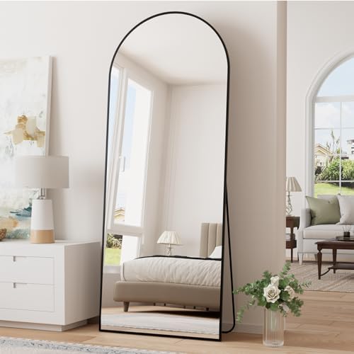 70''x26'' Full Length Mirror, Large Arched Floor Mirror with Stand, Oversized Wall Mirror, Full Body Mirrors Standing Leaning for Living Room, Bedroom (Black) - Image 3