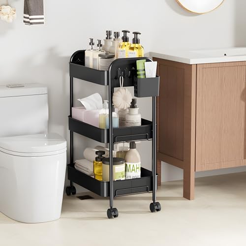 Heavy-Duty Rolling Cart 3 Tier Metal Utility Storage Cart - Image 5