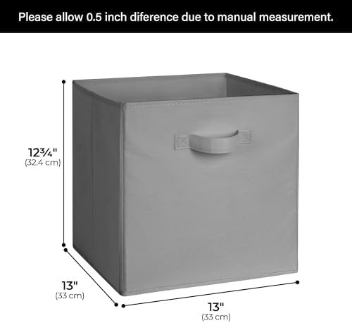 Cupic Cupid 6-Pack 13x13 Storage Cube Bins, Storage Organizer Bins, Gray - Image 2
