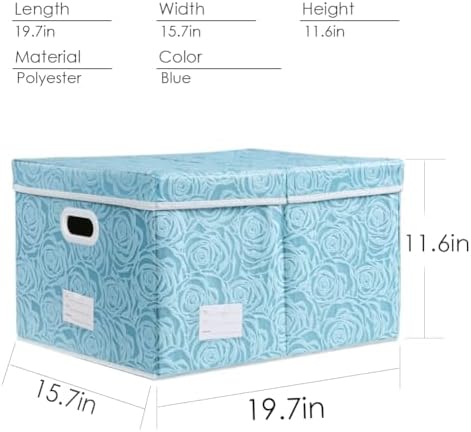 PRANDOM Extra Large Collapsible Storage Cubes with Lids Fabric Decorative Storage Bins Boxes Organizer Baskets with Cover Handles for Bedroom Closet Living Room 19.6x15.7x11.8 Inch 3 Pack - Image 5