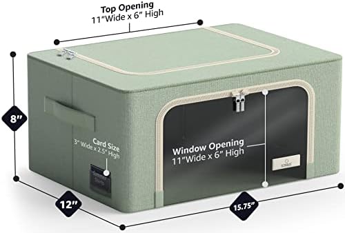 Sorbus Clothes Storage Bins, Clear Window & Handles (4 Pack, Teal) - Image 3