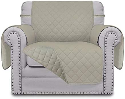 Easy-Going Chair Sofa Slipcover Reversible Sofa Cover Water Resistant Couch Cover Furniture Protector Cover with Elastic Straps for Pets Kids Children Dog Cat (Chair, Beige/Beige) by Easy-Going