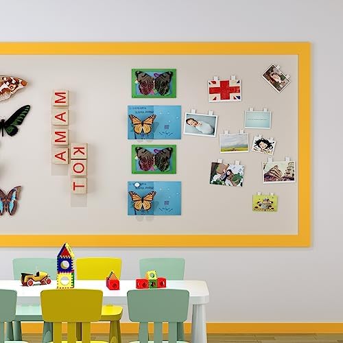YENHOME Yellow Wallpaper Border Peel and Stick 3"X590" Self Adhesive Yellow Bulletin Board Borders Classroom Waterproof Removable Wallpaper Border Peel and Stick Wall Paper for Bedroom Shelves DIY - Image 2