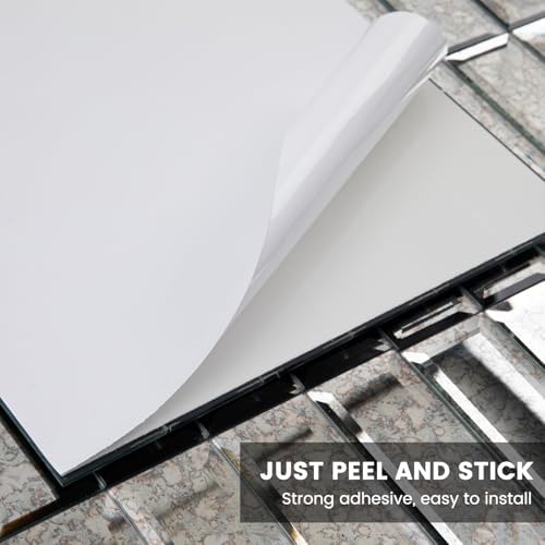 Peel and Stick Mirror Tile Backsplash Dark Antique - Image 4