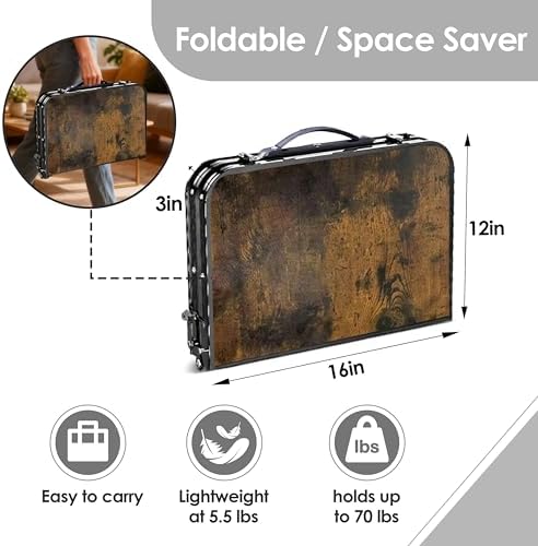 Folding TV Trays Foldable Dinner Tray Food Snack Eating Couch Side Table - Image 3