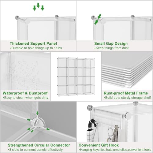 C&AHOME 16 Cube Storage Organizer Cube Shelves Units Storage Cubes, Twill - Image 6