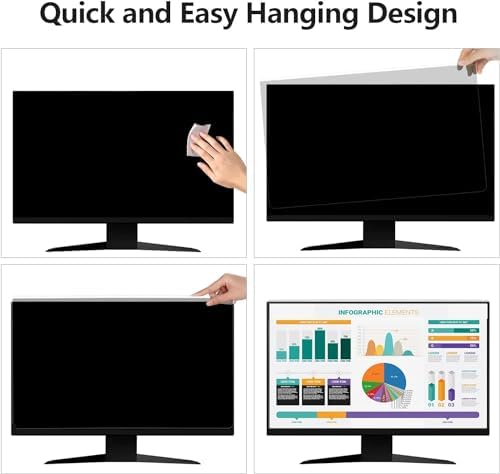 32 Inch Hanging Computer Privacy Screen Protector Shield Compatible for - Image 5