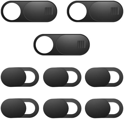 ZUCUCUC Laptop Camera Cover Slide, Camera Cover, 9 Pack Ultra Thin Webcam Cover Slide for Laptop, Desktop, PC, Tablet, Smartphone, Protect Your Privacy and Security(Black) by ZUCUCUC