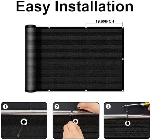 COOLBOYS Customized 2.5'x42' Black Balcony Privacy Screen Fence Cover - Image 5