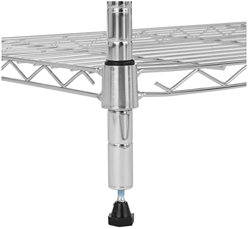 Amazon Basics 4-Shelf Adjustable Storage Shelving Unit for Garage, Steel Wire Rack, 200 Pound Loading Capacity per Shelf, 13.4"D x 23.2"W x 48"H, Chrome - Image 5