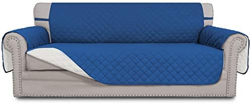 Easy-Going Reversible Couch Cover, 3 Cushion Sofa, X-Large, Blue/Ivory by Easy-Going