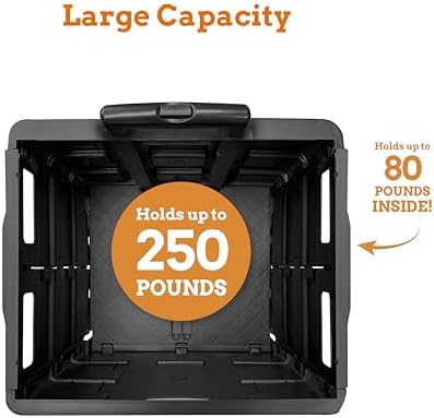 Inspired Living Ultra-Slim Rolling Collapsible Storage Pack-N-Roll Utility-carts, with Telescopic Handle, for Home, Garden, Shopping, Office, School use, Large, Leopard - Image 3