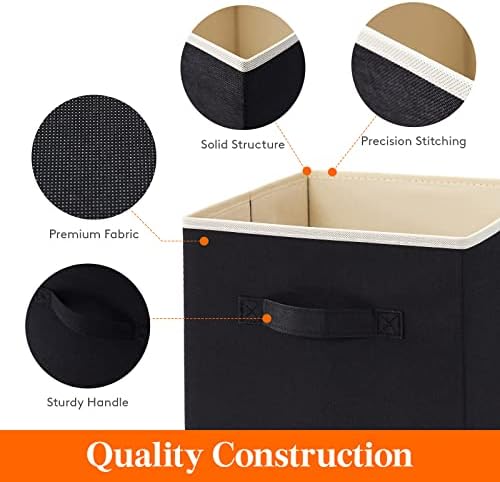 Lifewit Storage Cubes, 13 Inch Organizer Bins, 36L Black, 6 Packs - Image 3