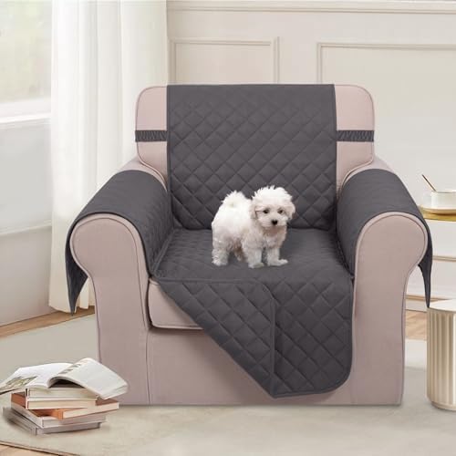 U-NICE HOME Reversible Oversized 28''Chair Covers, Dark Grey - Image 2