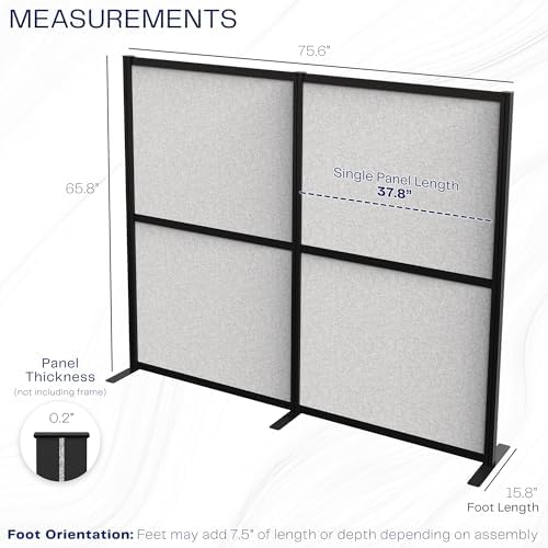 VIVO Light Gray Freestanding 76 x 66 inch Privacy Panel, PP-MWS63B - Image 3