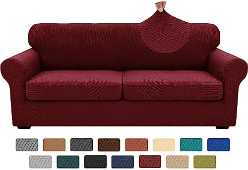 XINEAGE 3-Piece Stretch Sofa Cover, Washable Couch Covers for Dog by XINEAGE