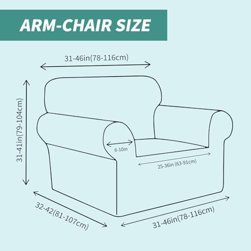 YEMYHOM Couch Cover Latest Jacquard Design High Stretch Sofa Chair Covers for Living Room, Pet Dog Cat Proof Armchair Slipcover Non Slip Magic Elastic Furniture Protector (Small, White) - Image 6