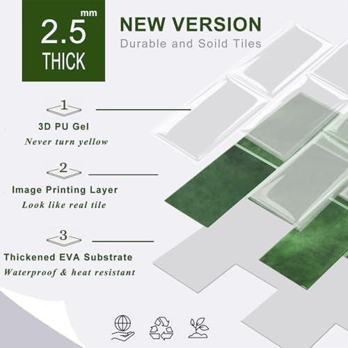 STICKGOO 10-Sheet Subway Tile Peel and Stick Backsplash, Self Adhesive Vinyl Wall Tiles, Stick on Backsplash for Kitchen and Bathroom(Thicker Design) - Image 7
