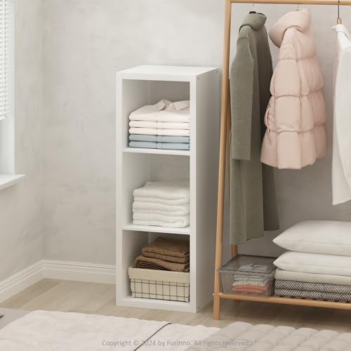 Furinno Cubic Extra Thick 3-Cube Closet Organizers and Storage, White by Furinno-FitsYourSpaceFitsYourBudget