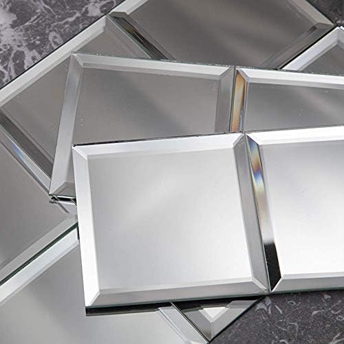 Beveled Mirror Tile, 4x4 Inch Mirror Square Tiles for Kitchen Backsplash Bathroom Shower Wall 46 Pcs, 5 SQ.FT - Image 5