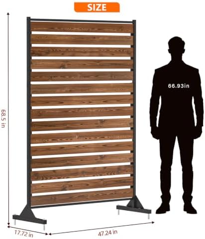 6FT Wooden Privacy Screen, Upgrade Outdoor Specialty Anti-Corrosion Wood - Image 6