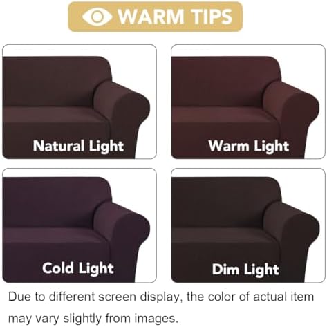 H.VERSAILTEX Stretch Couch Covers for 3 Cushion Couch Sofa Pet Friendly Soft Covers for Couches Feature Thick Checked Jacquard Fabric with Elastic Bottom, Sofa Large - Chocolate - Image 3