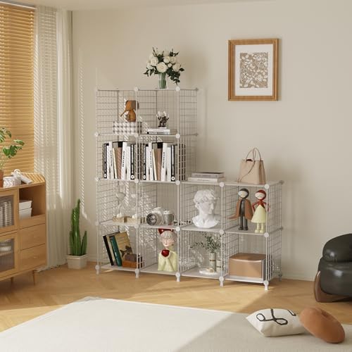 AWTATOS Wire 12 Cube Storage Organizer, Closet Storage Shelves Stackable - Image 2