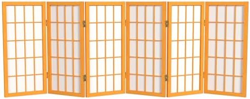 2 ft. Short Desktop Window Pane Shoji Screen - Honey - 6 Panels by RedLantern