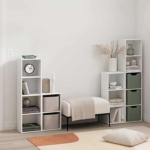 Furinno PASIR Book Shelf, 4-Tier Modern Bookshelf, Open Shelves Bookcase 9 x 12 x 42, Easy Assembly, for Living Room, Bedroom, Home Office, White - Image 2