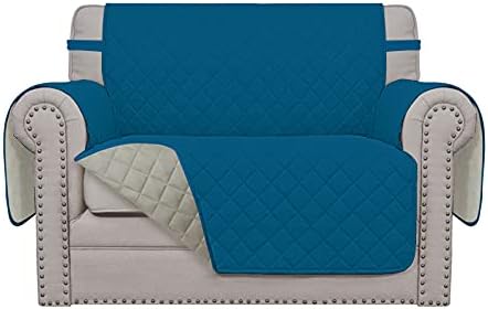 Easy-Going Reversible Couch Cover, Oversized Chair, Peacockblue/Beige by Easy-Going