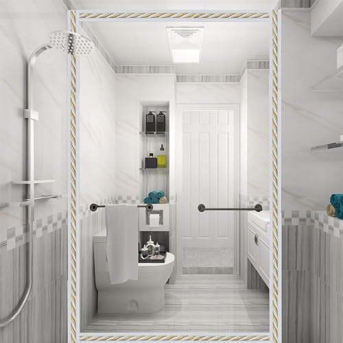 Flexible Molding Trim Wall Trim, 16.4 Feet Self Adhesive Peel and Stick Molding Ceiling Molding, Cabinet Border, Mirror Frame Trim Wall Trim for Home Decor Wall Molding & Trim (White and Gold) - Image 5