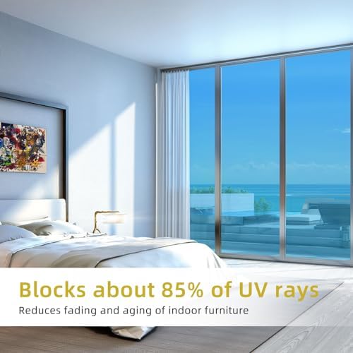WPCTEV One Way Window Privacy Film, Mirror Tint, Light Blue,17.5In x 16.4Ft - Image 3