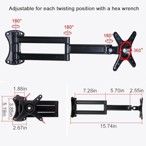 Side Table Living Room Shelf Brackets,Wall Foldable and Rotatable - Image 5