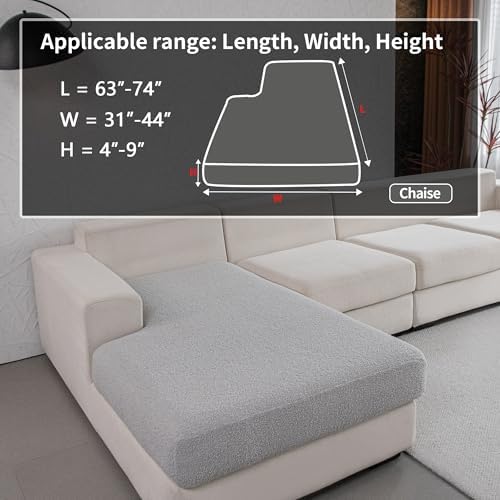 OHSIO Couch Cushion Covers for Sectional Sofa, Stretch Soft Sofa Slipcovers - Image 2