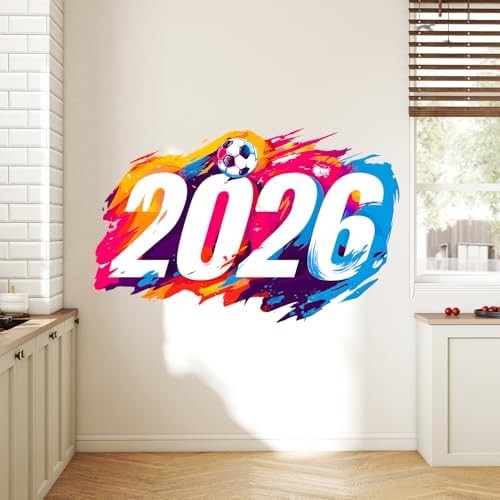ANNA QUEEN Soccer 2026 Wall Decals Peel and Stick, Colorful Football Number Wall Stickers, Sports Wall Decor Removable Vinyl Wall Art for Boys Bedroom Game Room Decor - Image 7
