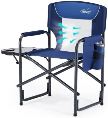 Heavy Duty Oversized Camping Folding Chair, Support 400lbs by LEISUREIMPACT