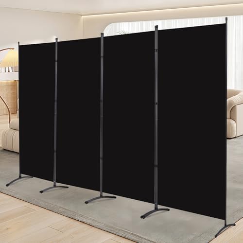 4 Panel Folding Room Divider, Sturdy Frame Freestanding Wall Divider by YASRKML