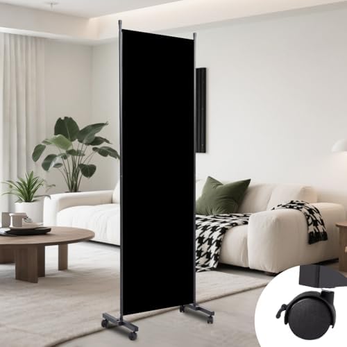 Folding Room Divider W/Wheels,Heavy Duty Base Privacy Screen Separator by YASRKML