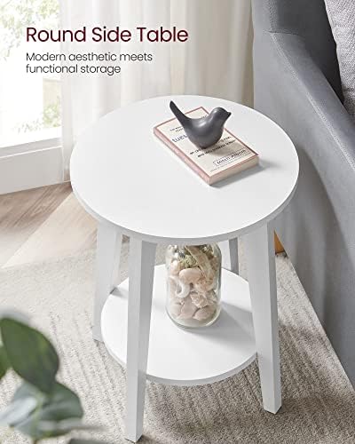 VASAGLE Round Side Table with Lower Shelf, End Table for Small Spaces - Image 4